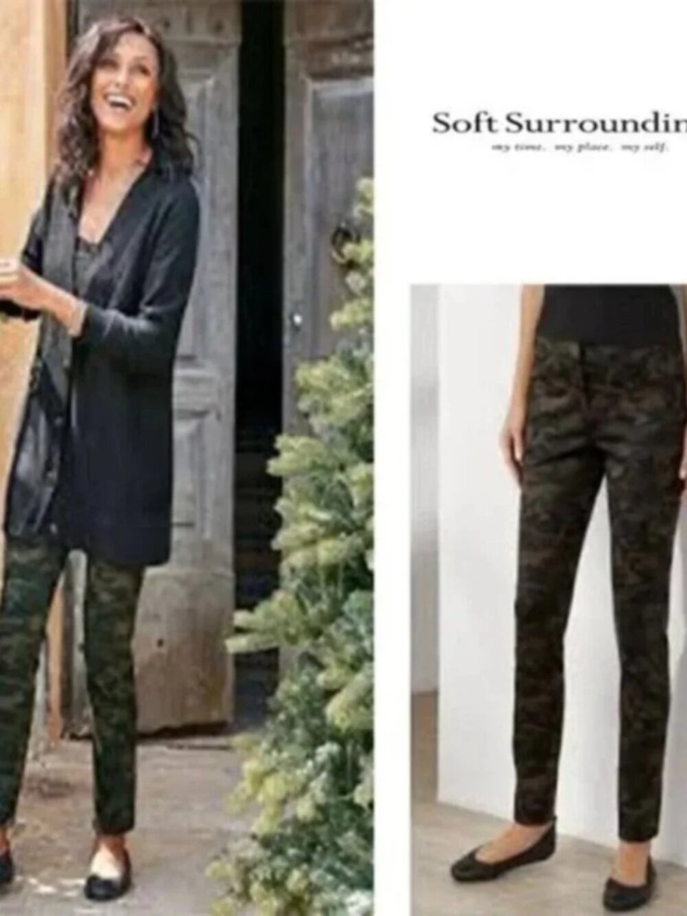 Soft Surroundings Willow Camo Pants Size 8 Trousers has pockets